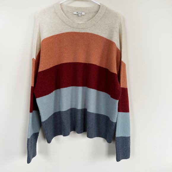 Madewell Sweaters - Madewell Crofton Striped Pullover Sweater in Coziest Yarn Merino Alpaca Blend M